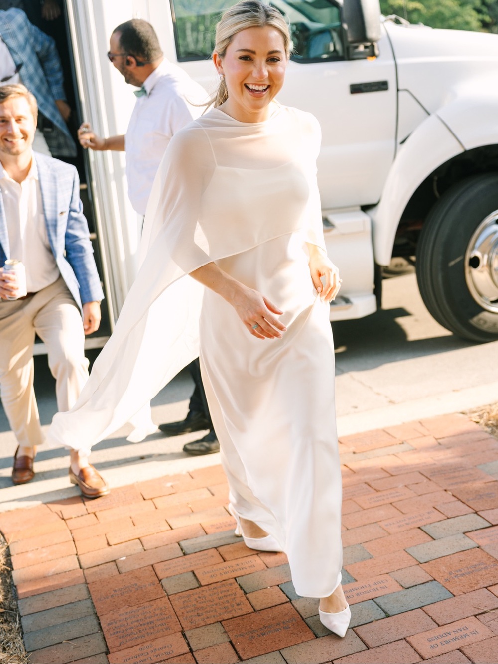 L'Academie White Cape-Overlay Maxi Dress - Picture 5 of 16